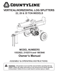 COUNTYLINE Log Splitter 1032822, 2152374, 1083946 Owner's Manual