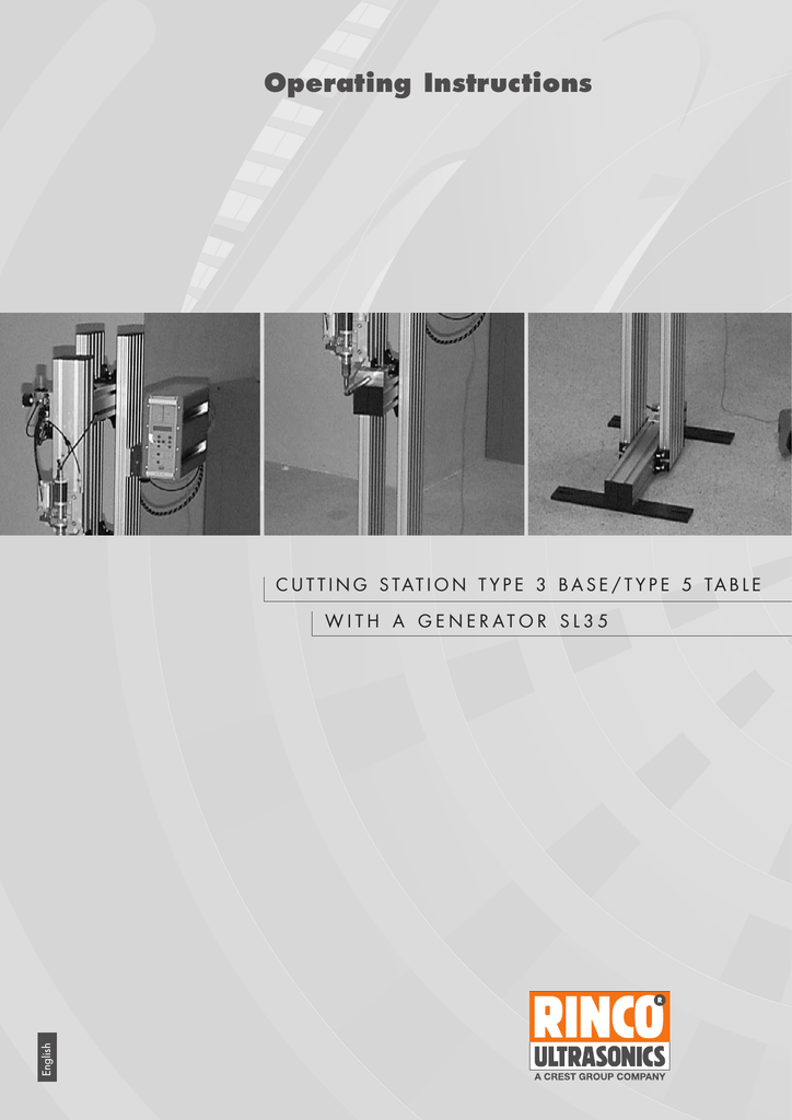 RINCO ULTRASONICS AG RL35 Operating instructions Manualzz