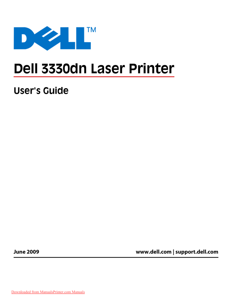 Dell 3330dn Laser Printer B W User S Guide Manualzz Com