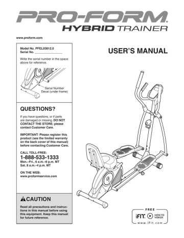 Proform hybrid 2025 trainer manual pdf