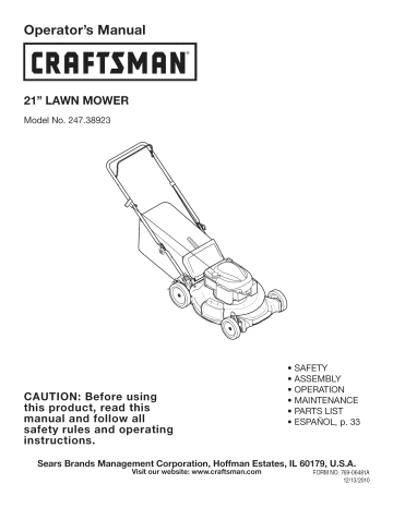 MTD 11A-A25E099 Lawn Mower Owner's Manual | Manualzz