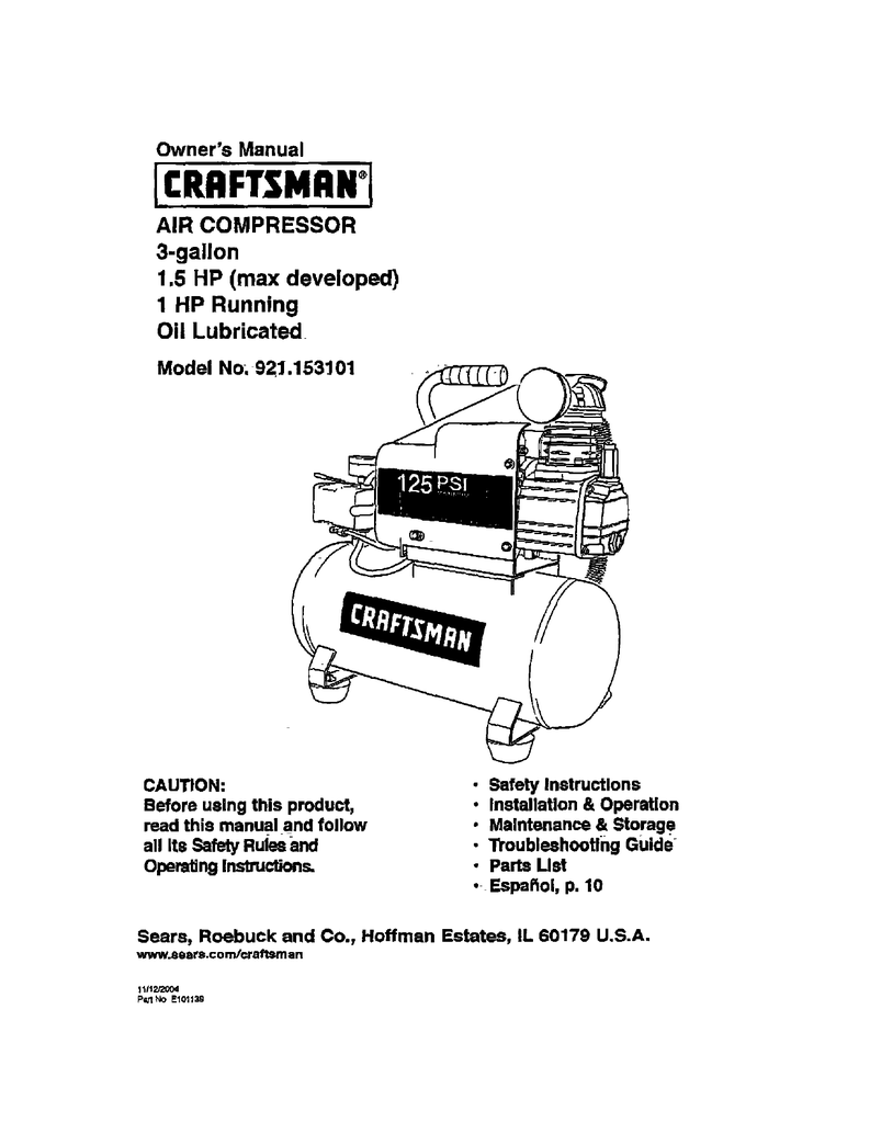 Parts List For Craftsman Air Compressors | Reviewmotors.co