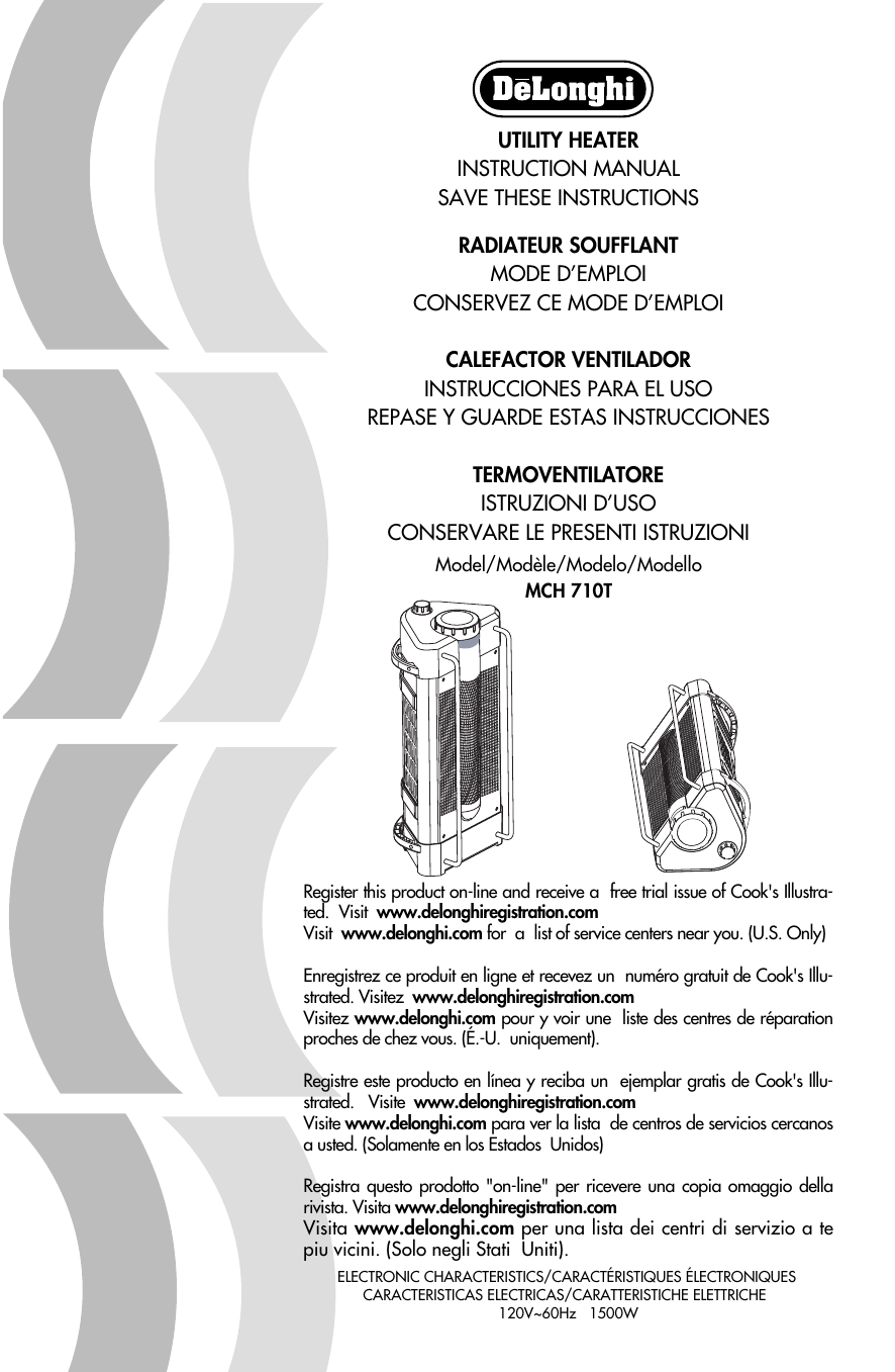 DeLonghi MCH 710T User manual Manualzz