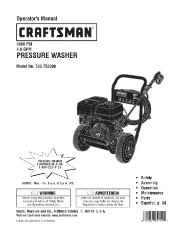 Craftsman 580.752300 Operator`s manual | Manualzz