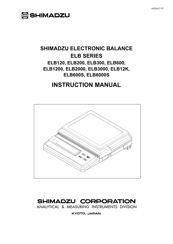 Shimadzu ELB300 Instruction manual Manualzz