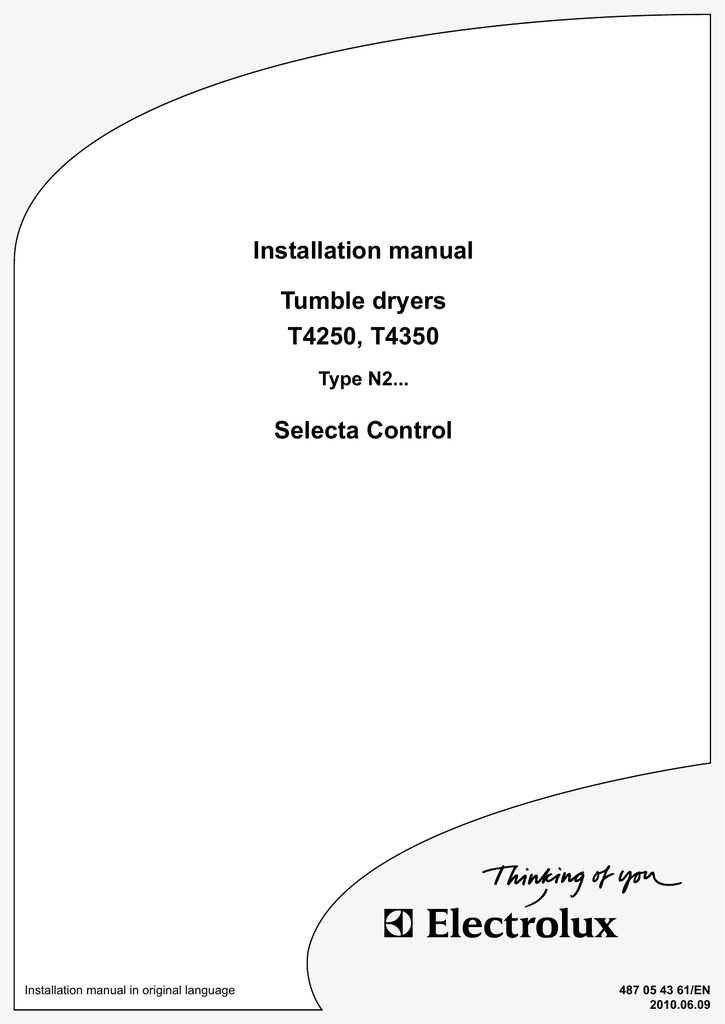 electrolux t4350 installation manual manualzz