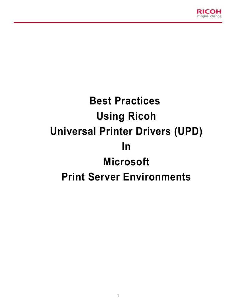 Best Practices Using Ricoh Universal Printer Drivers ...