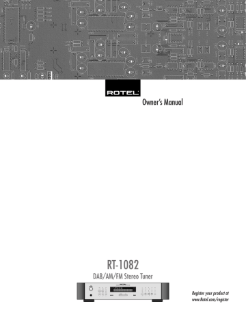Rotel RT-1082 Owner`s manual | Manualzz