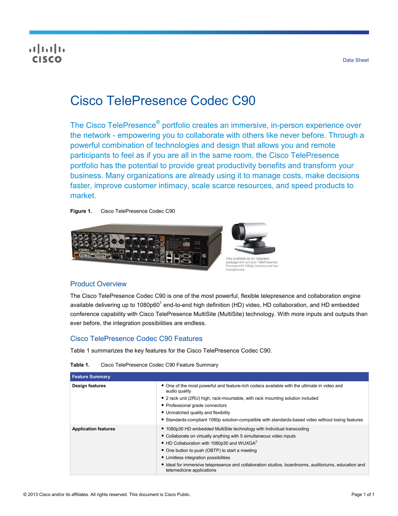 Cisco CTS-C90CODEC-K9 C90 Unit Codec TelePresence System TTC6-09 