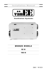 Venmar Bronze 90 H, 190 H Ventilation System Installation Manual