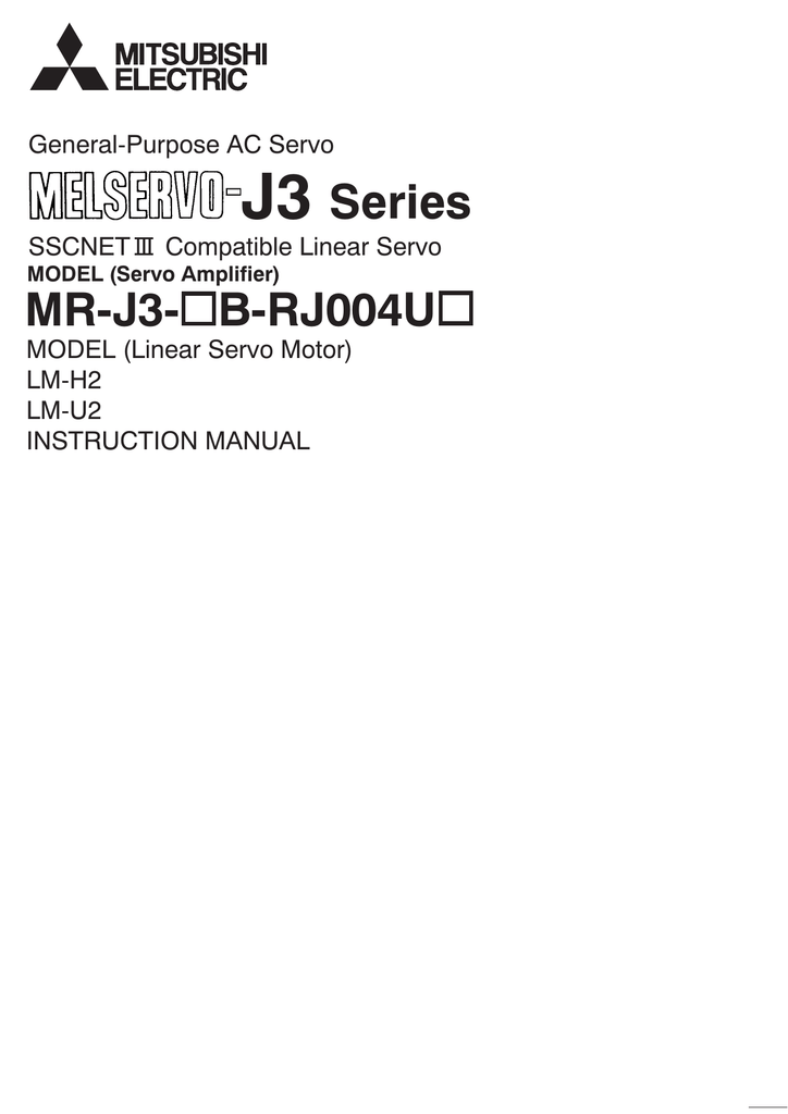 Mitsubishi Melservo-J3 Series MR-J3-B Instruction manual | Manualzz