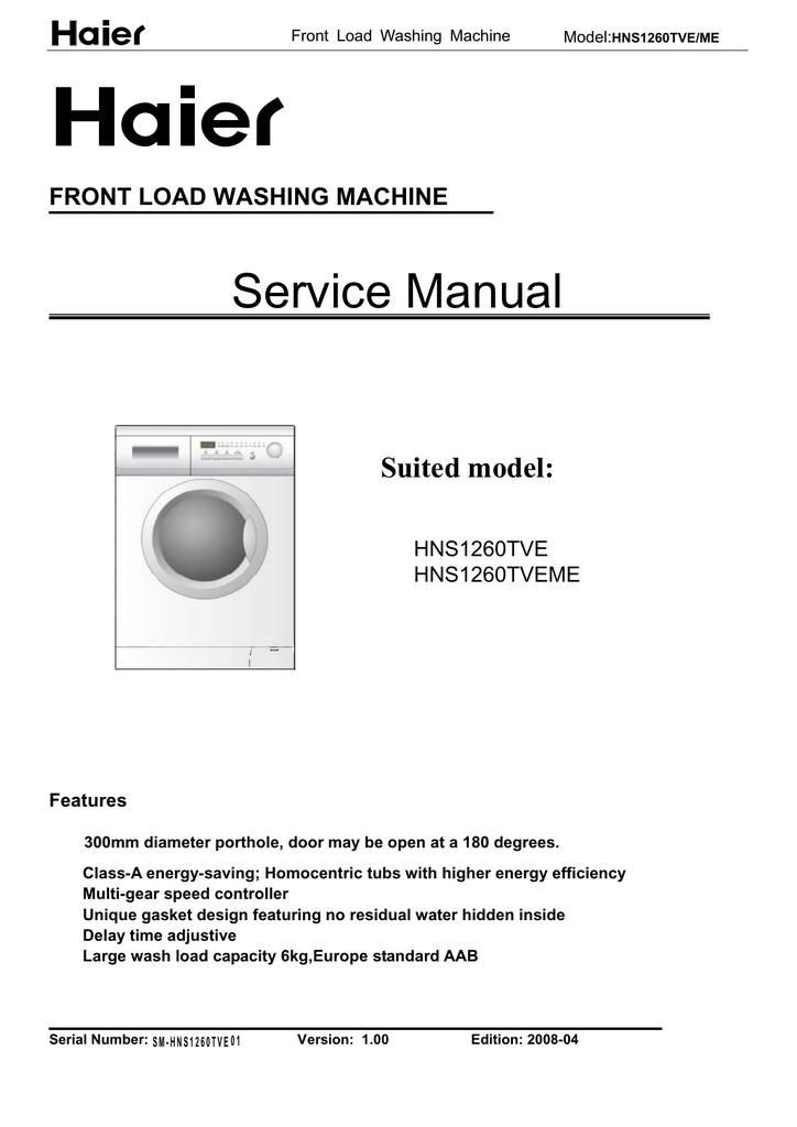 SERVIS washing machine Service manual Manualzz