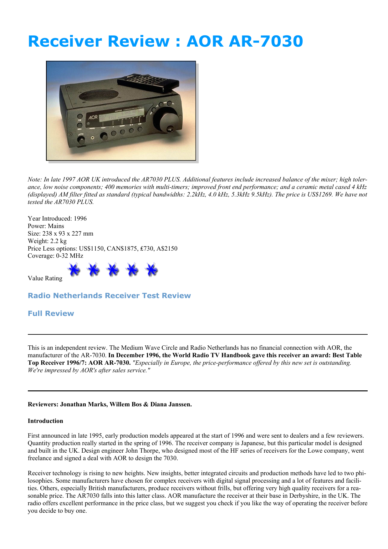 amateur radio vlf receiver review