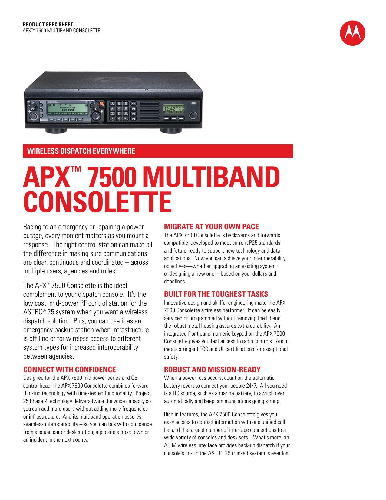 APX 7500 Consolette - Motorola Solutions | Manualzz