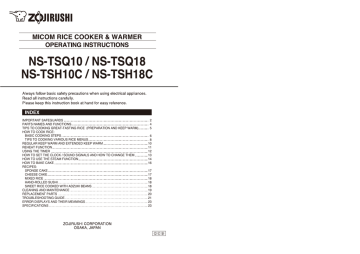 Zojirushi Ns Tsq18 Troubleshooting Guide Manualzz