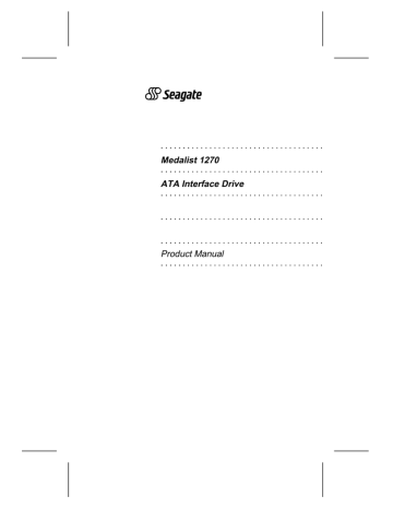 Seagate MEDALIST 1270 Product manual | Manualzz