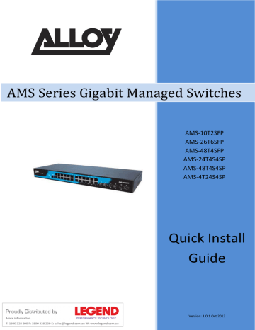 Alloy AMS-4T24S4SP Install guide | Manualzz