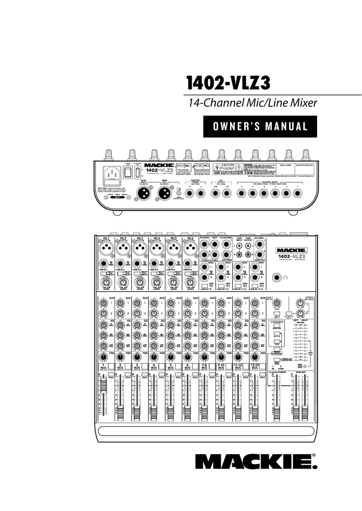 MACKIE 1402-VLZ3 MANUAL PDF