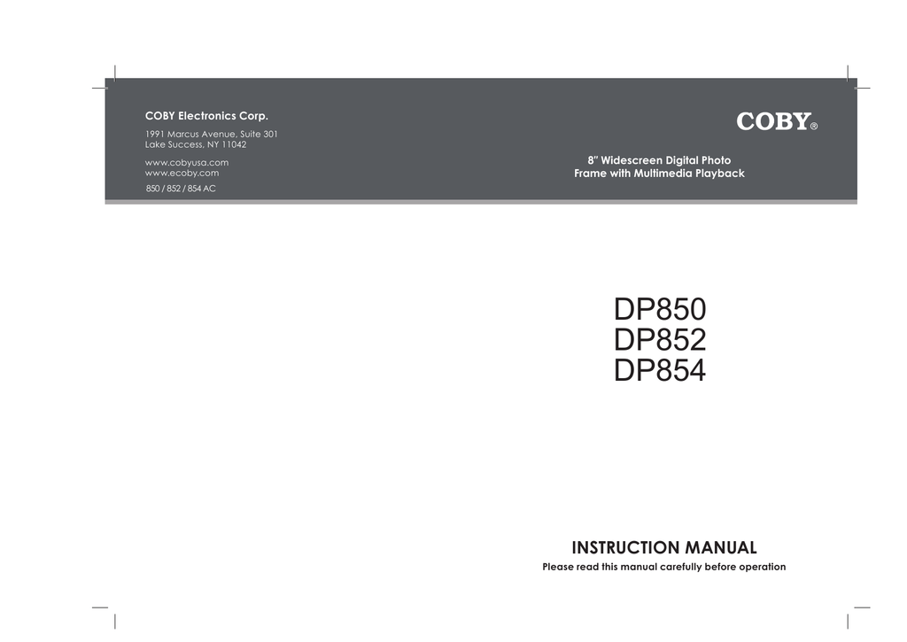 Coby Dp854 Ac Instruction Manual Manualzz Com