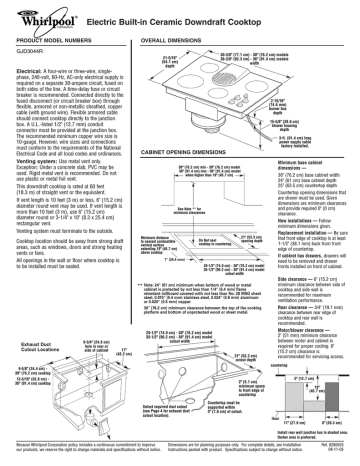 Whirlpool GJD3044R Cooktop User manual | Manualzz