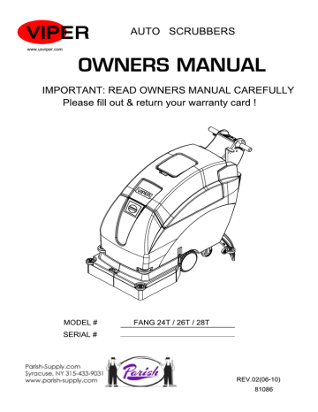 Viper Fang 28T Owner's Manual | Manualzz