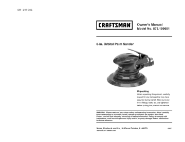 Craftsman 875199601 Sander Owner's Manual | Manualzz