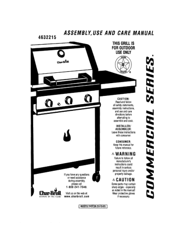 Char-broil 4632215 Gas Grill Owner's Manual 