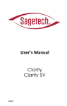 Sagetech Clarity SV User`s manual