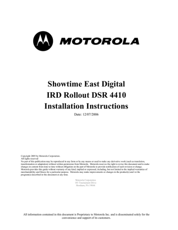 Motorola DSR4410 Installation guide | Manualzz