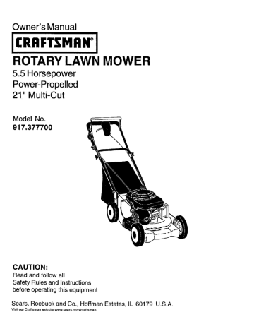 Craftsman 917.377700 Owner`s manual | Manualzz