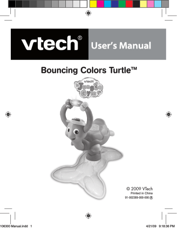VTech Bouncing Colors Turtle User`s manual | Manualzz
