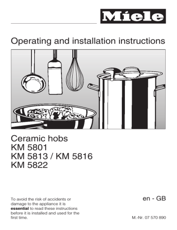 Miele KM5822 Cooktop User manual | Manualzz