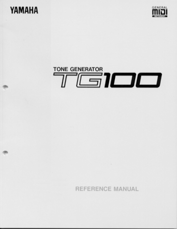 Yamaha TG100 Owner's manual | Manualzz
