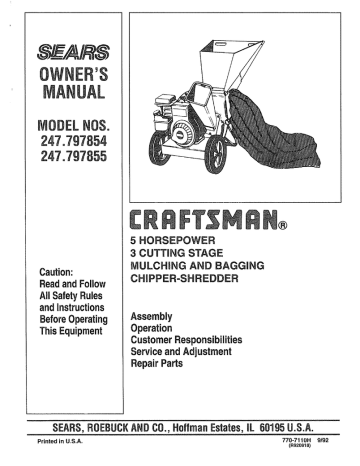 Craftsman 247.797855 Owner`s manual | Manualzz