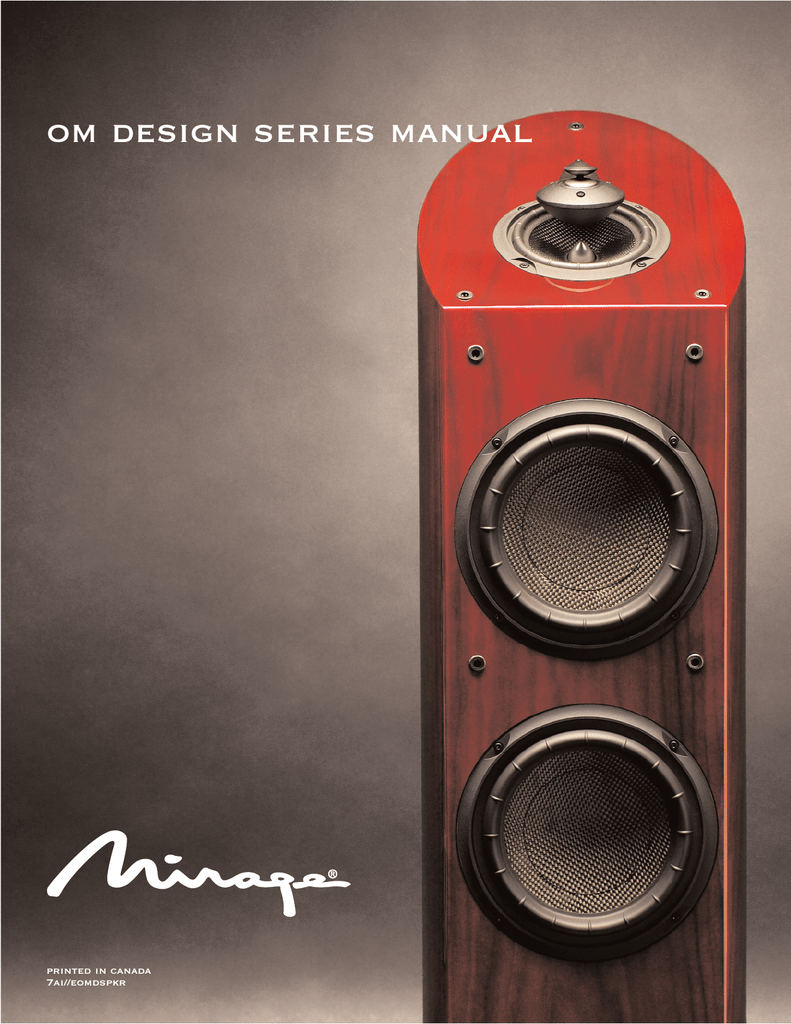 Mirage Omd 15 Speaker System Sound Vision