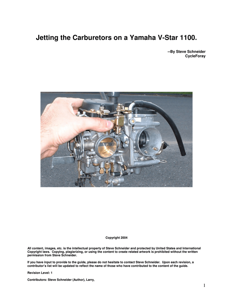 2004 yamaha v star 1100 carburetor