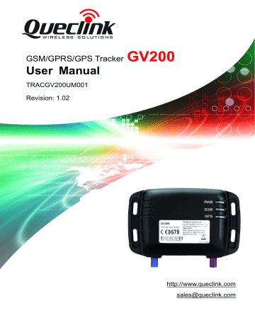 Queclink | GV200 User Manual | Manualzz