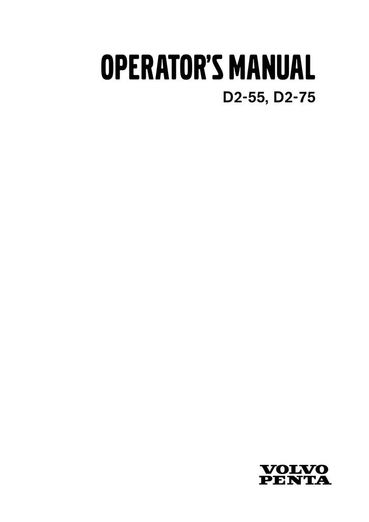 Volvo D2-55 Operator`s manual | Manualzz | Volvo Penta D2 55 Wiring Diagram | | manualzz