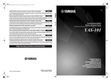 Yamaha YAS-101 Owner`s manual | Manualzz