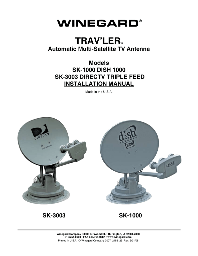 Winegard SK1000 Installation manual Manualzz