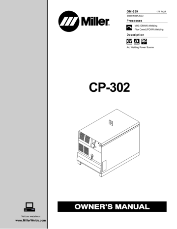 Miller Electric Cp 302 Owner S Manual Manualzz