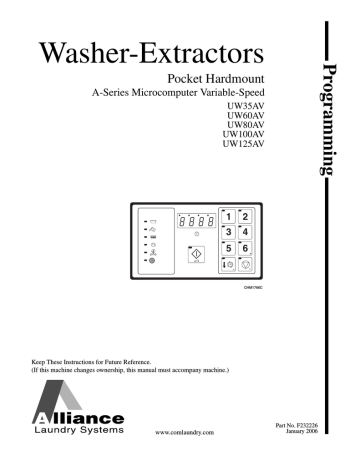 Alliance Laundry Systems CHM1766C Installation manual | Manualzz