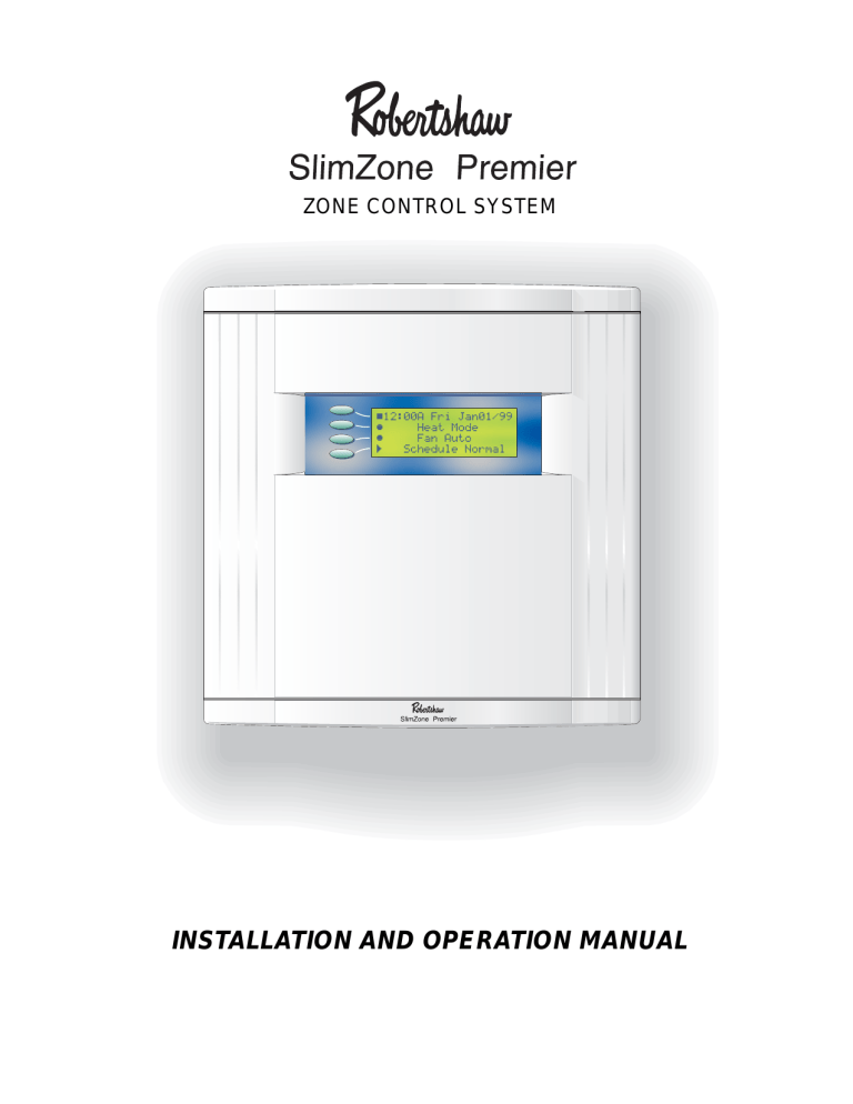 Robertshaw SlimZone Premier Troubleshooting guide | Manualzz