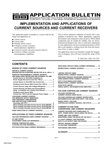 Texas Instruments Implementation and Applications of Current Sources and Current Receivers Application Guide | Manualzz