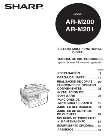 Sharp AR-M201 Manual de usuario | Manualzz