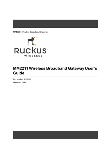 Ruckus Wireless MM2211 User`s guide | Manualzz