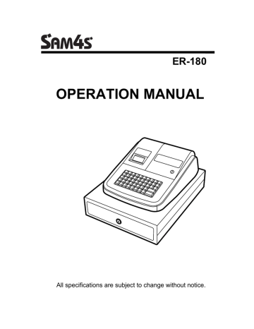 Sam4s ER-180 Specifications | Manualzz