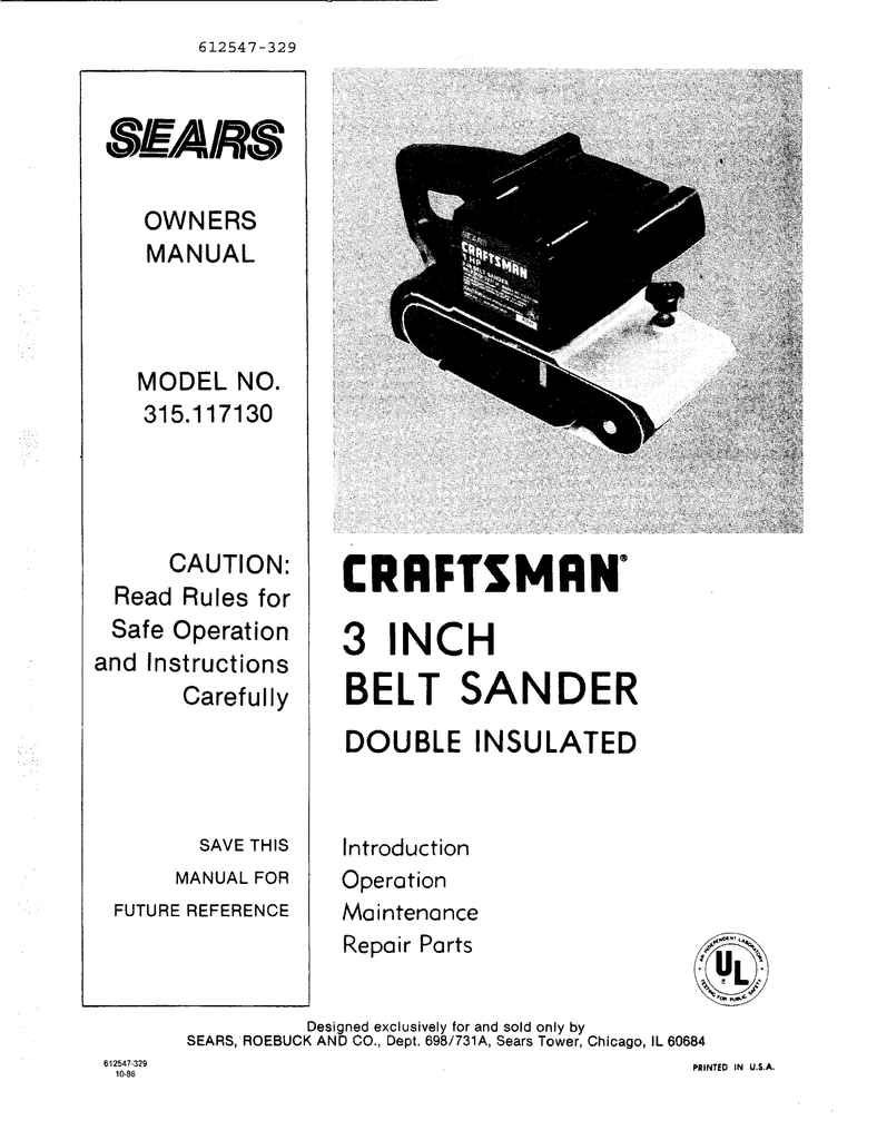 Craftsman 315 117130 Owner S Manual Manualzz