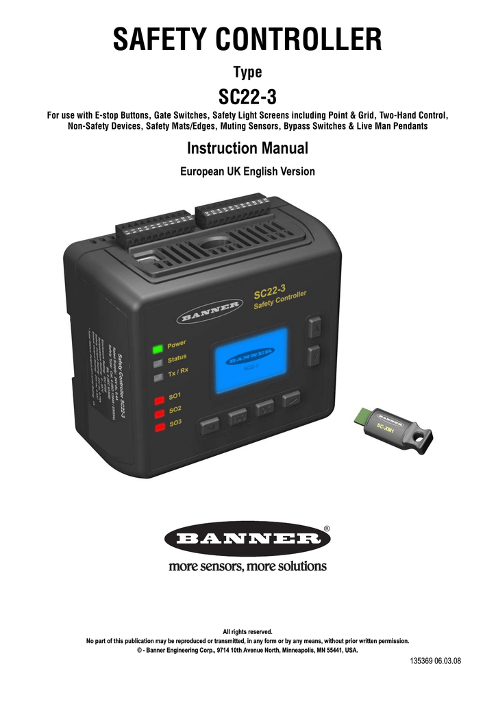 Banner Sc22 3 Instruction Manual Manualzz