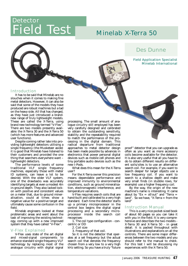 Minelab X Terra 50 Instruction Manual Manualzz